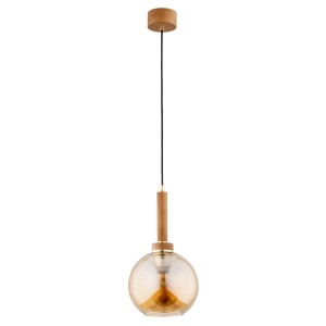 Lampa wisząca Balerina 61197 Alfa 1xE27 LED Drewno/Metal Jasne Drewno - Złoto