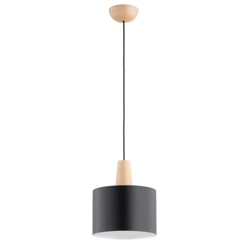 Lampa wisząca Juta 61265 Alfa 1xE27 LED Drewno/Metal Jasne Drewno - Czarny