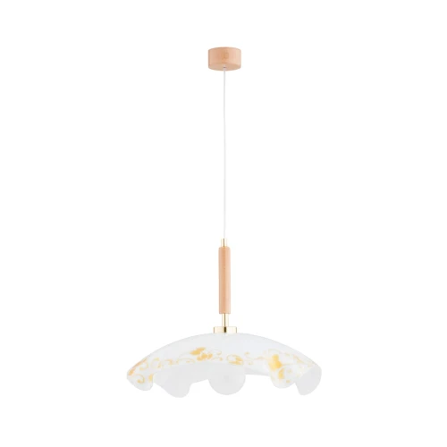 Lampa wisząca Garden 60992 Alfa 1xE27 LED Metal/Drewno Jasne Drewno - Złoto