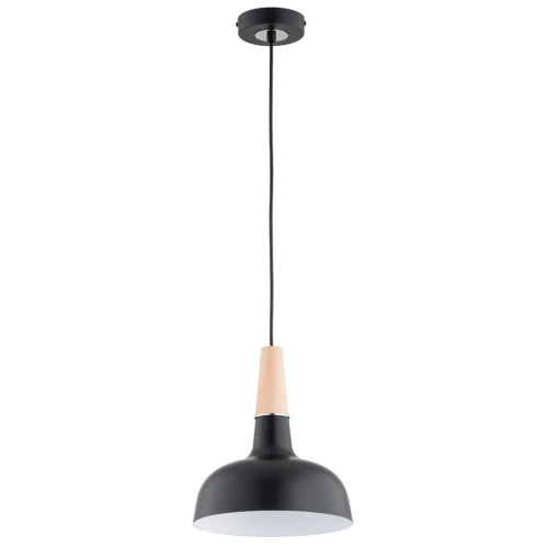 Lampa wisząca Goxa 61316 Alfa 1xE27 LED Metal/Drewno Czarny