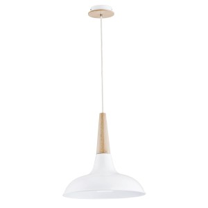 Lampa wisząca Doro 60005 Alfa 1xE27 LED Drewno/Metal Biały