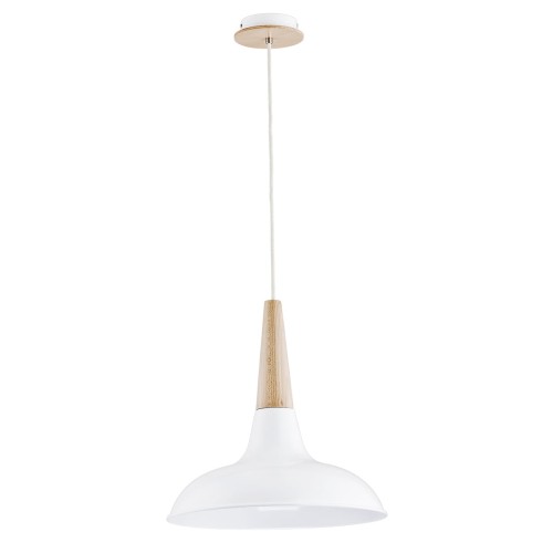 Lampa wisząca Doro 60005 Alfa 1xE27 LED Drewno/Metal Biały