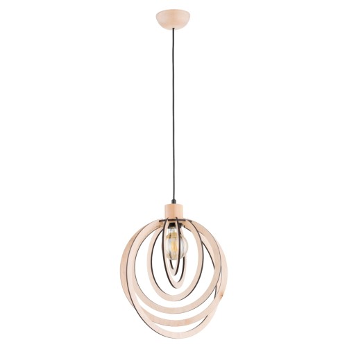 Lampa wisząca Solina 61371 Alfa 1xE27 LED Drewno Jasne Drewno