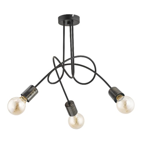 Lampa sufitowa Tango 26043 Alfa 3xE27 LED Metal Czarny - Stare Złoto