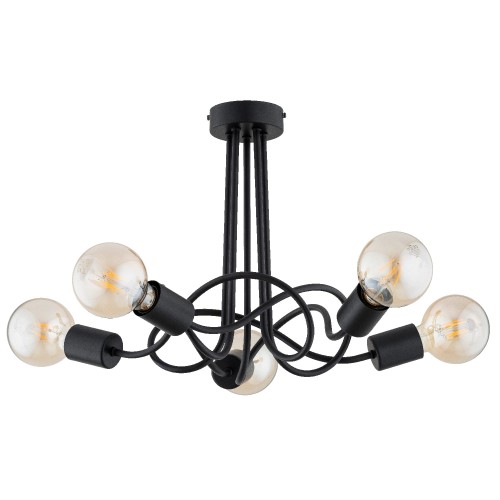 Lampa sufitowa Wingo 63304 Alfa 5xE27 LED Metal Czarny