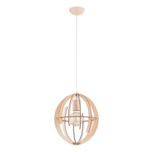 Lampa wisząca Solaria 61370 Alfa 1xE27 LED Drewno Jasne Drewno