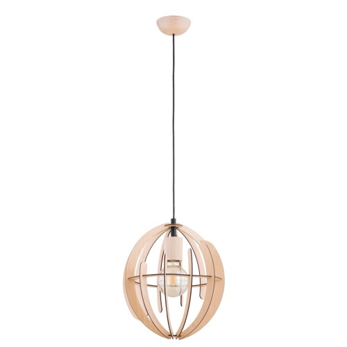 Lampa wisząca Solaria 61369 Alfa 1xE27 LED Drewno Jasne Drewno