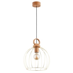 Lampa wisząca Avatar 61176 Alfa 1xE27 LED Drewno/Metal Jasne Drewno - Złoto
