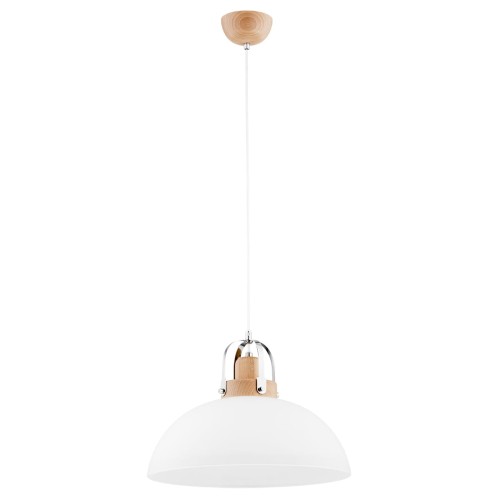 Lampa wisząca Eclat 60581 Alfa 1xE27 LED Drewno/Tworzywo Jasne Drewno - Chrom