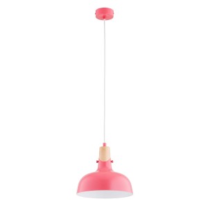 Lampa wisząca Solo 61321 Alfa 1xE27 LED Metal/Drewno Różowy