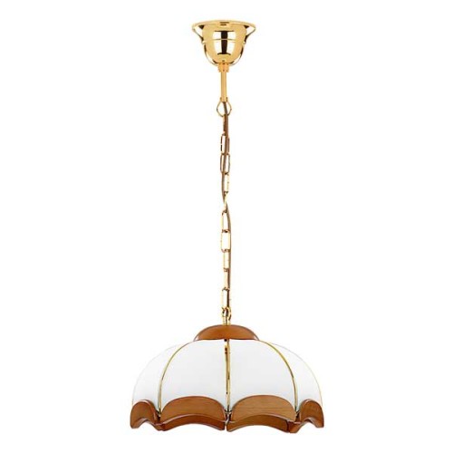 Lampa wisząca Sikorka 766 Alfa 1xE27 LED Metal/Drewno Złoty - Postarzane drewno