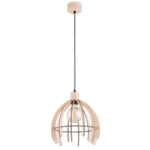Lampa wisząca Ister 61395 Alfa 1xE27 LED Drewno/Tworzywo Czarny - Jasne Drewno