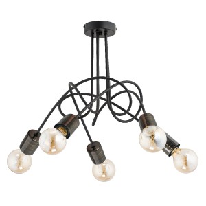 Lampa sufitowa Tango 26045 Alfa 5xE27 LED Metal Czarny - Stare Złoto