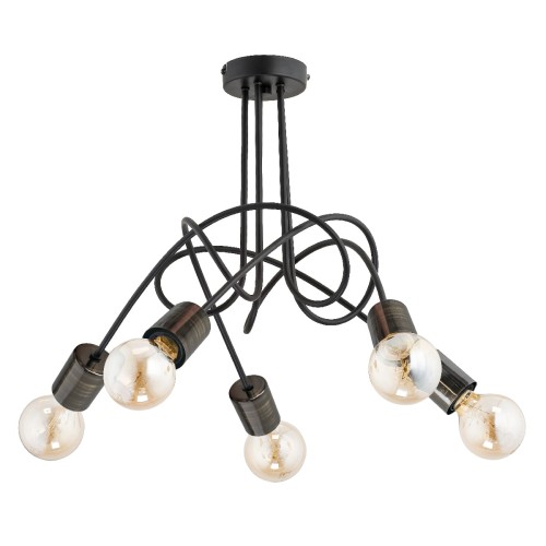 Lampa sufitowa Tango 26045 Alfa 5xE27 LED Metal Czarny - Stare Złoto