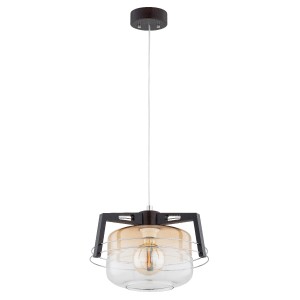 Lampa wisząca Iskar 61387 Alfa 1xE27 LED Drewno/Metal Venge - Chrom