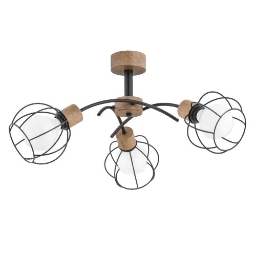 Lampa sufitowa Paloma 28383 Alfa 3xE27 LED Drewno/Tworzywo Czarny