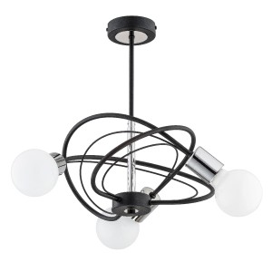 Lampa sufitowa Luer 25883 Alfa 3xE27 LED Metal Czarny - Chrom