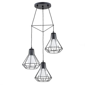 Lampa wisząca Kord 62134 Alfa 3xE27 LED  Czarny
