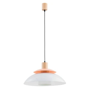 Lampa wisząca Demina 61264 Alfa 1xE27 LED Drewno/Szkło Jasne Drewno - Czarny