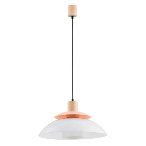 Lampa wisząca Demina 61264 Alfa 1xE27 LED Drewno/Szkło Jasne Drewno - Czarny