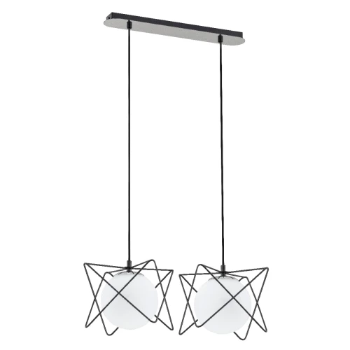 Lampa wisząca Sagito 62200 Alfa 2xE14 LED Metal Czarny - Chrom