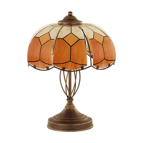 Lampa stojąca stołowa Witraż 10658 Alfa 2xE14 LED Metal/Szkło Brązowy