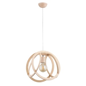 Lampa wisząca Lorena 61148 Alfa 1xE27 LED Drewno Jasne Drewno