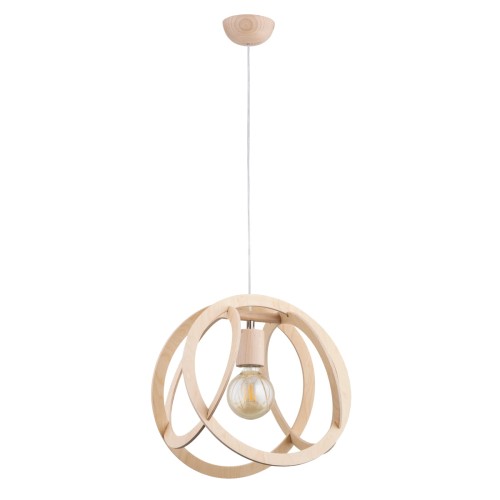 Lampa wisząca Lorena 61148 Alfa 1xE27 LED Drewno Jasne Drewno