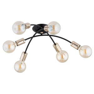 Lampa sufitowa Sedna 63299 Alfa 6xE27 LED Metal Czarny - Stare Złoto