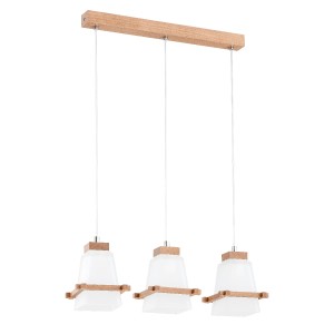 Lampa wisząca Velsa 63008 Alfa 3xE27 LED Drewno Jasne Drewno