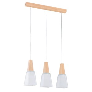 Lampa wisząca Morina 62316 Alfa 3xE27 LED Drewno Jasne Drewno