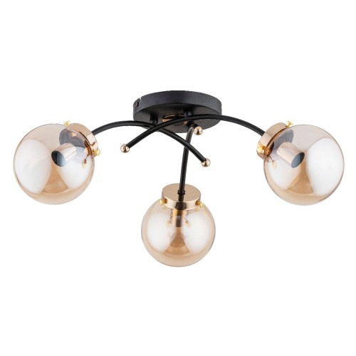 Lampa sufitowa Natella 63050 Alfa 3xE14 LED Metal Czarny - Stare Złoto
