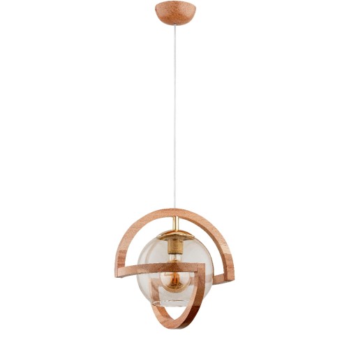 Lampa wisząca Cabrio 60907 Alfa 1xE27 LED Drewno Jasne Drewno