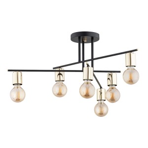 Lampa sufitowa Panama 63190 Alfa 6xE27 LED Metal Czarny - Złoty