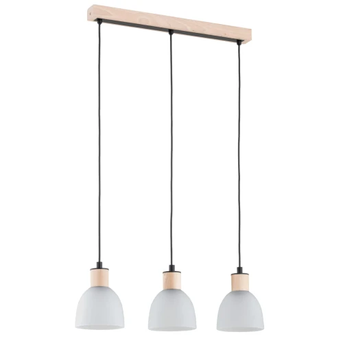 Lampa wisząca Natur 62306 Alfa 3xE27 LED Drewno/Metal Czarny - Jasne Drewno
