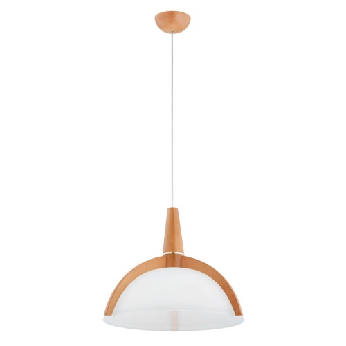 Lampa wisząca Klan 61348 Alfa 1xE27 LED Metal/Drewno Jasne Drewno - Złoto