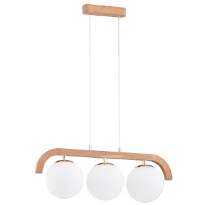 Lampa wisząca Kryza 63086 Alfa 3xE14 LED Drewno/Tworzywo Złoty Antyk