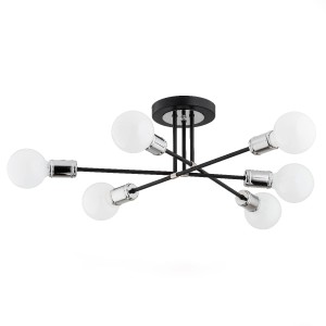 Lampa sufitowa Toledo 62128 Alfa 6xE27 LED Metal Czarny - Chrom