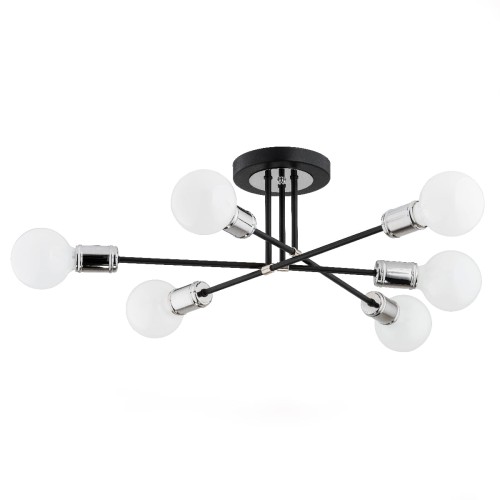 Lampa sufitowa Toledo 62128 Alfa 6xE27 LED Metal Czarny - Chrom