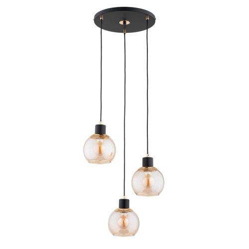 Lampa wisząca Derro 62415 Alfa 3xE27 LED Metal Czarny - Złoty