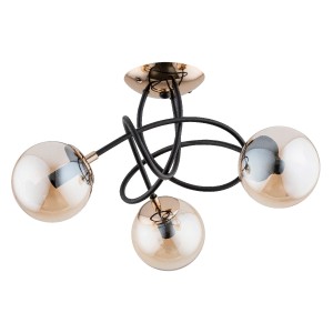 Lampa sufitowa Tiara 63022 Alfa 3xE14 LED Metal Czarny - Stare Złoto