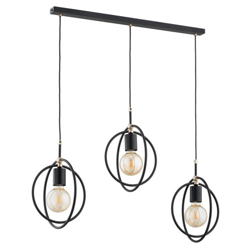 Lampa wisząca Endora 62430 Alfa 3xE27 LED Metal Czarny - Złoty