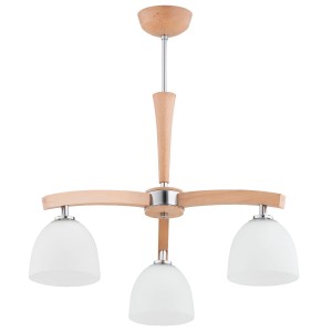 Lampa sufitowa Axim 62517 Alfa 3xE27 LED Drewno/Metal Jasne Drewno - Chrom