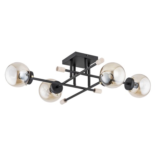 Lampa sufitowa Transfer 25364 Alfa 4xE14 LED Metal Czarny