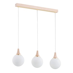 Lampa wisząca Trento 62320 Alfa 3xE14 LED Drewno/Metal Jasne Drewno - Złoto