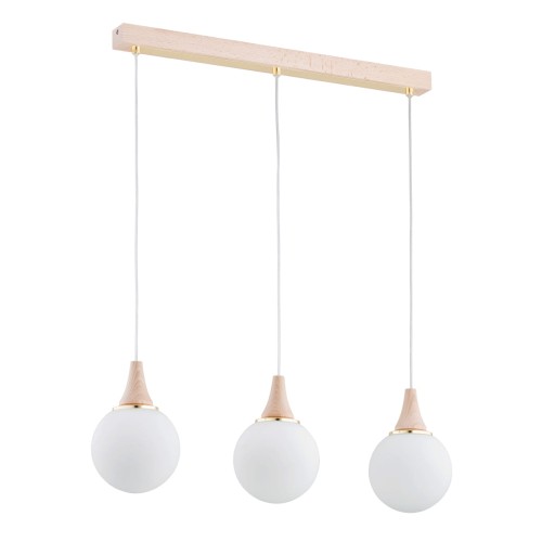 Lampa wisząca Trento 62320 Alfa 3xE14 LED Drewno/Metal Jasne Drewno - Złoto