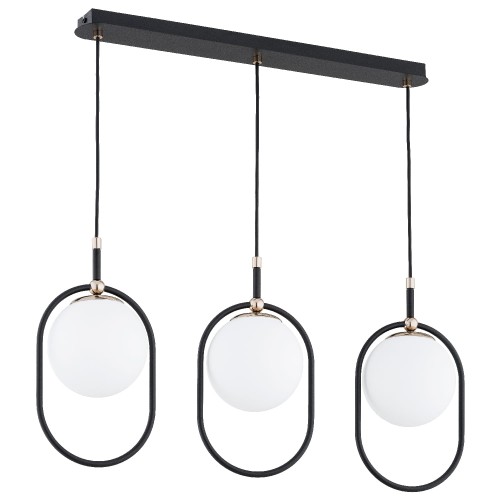 Lampa wisząca Amaro 62461 Alfa 3xE14 LED Metal Czarny - Stare Złoto