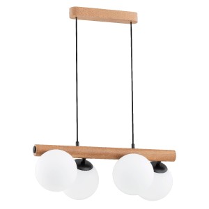 Lampa wisząca Aragon 63096 Alfa 4xE14 LED Drewno/Tworzywo Czarny - Jasne Drewno
