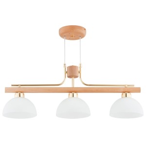 Lampa wisząca Lessi 62530 Alfa 3xE27 LED Drewno/Metal Jasne Drewno - Złoto