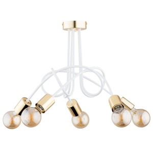 Lampa sufitowa Tango 63211 Alfa 5xE27 LED Metal Biały-Złoty